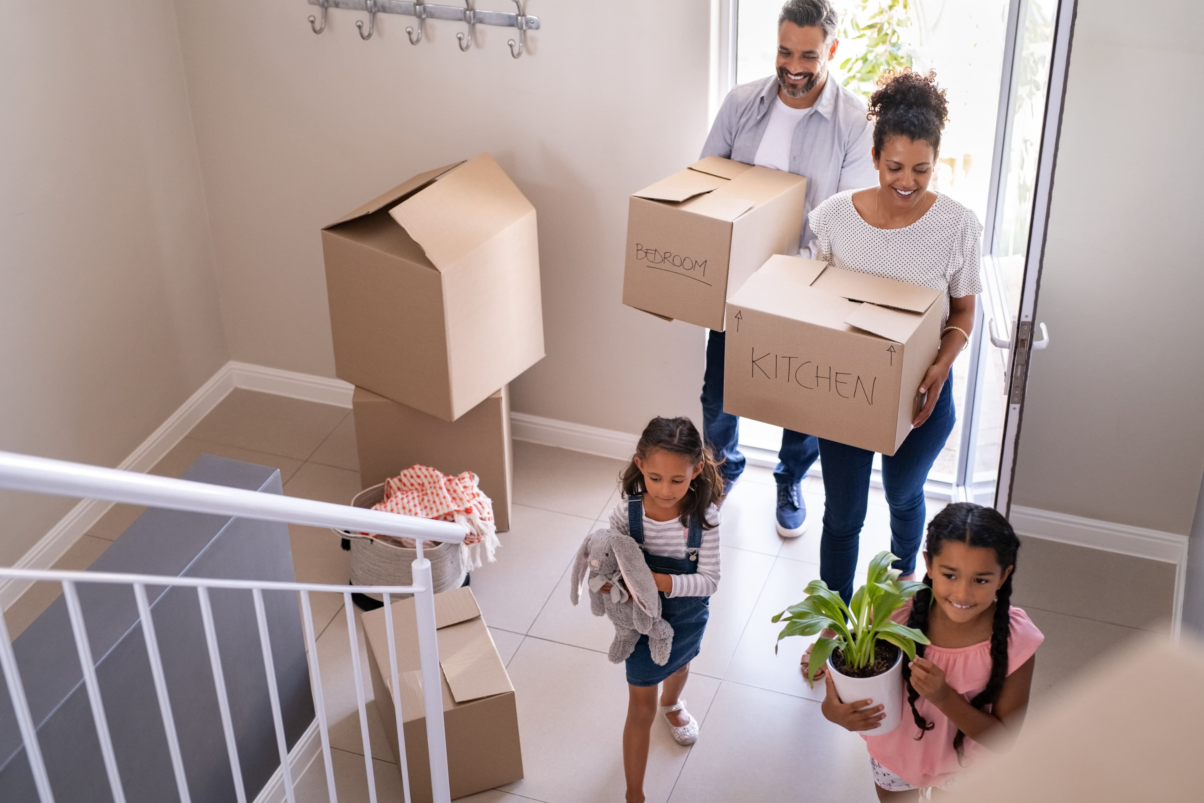 Family moving in to their home